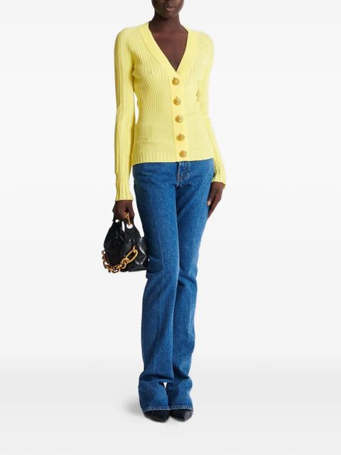 Balmain V-neck buttoned cardigan - Yellow - zdjęcie produktu nr 2