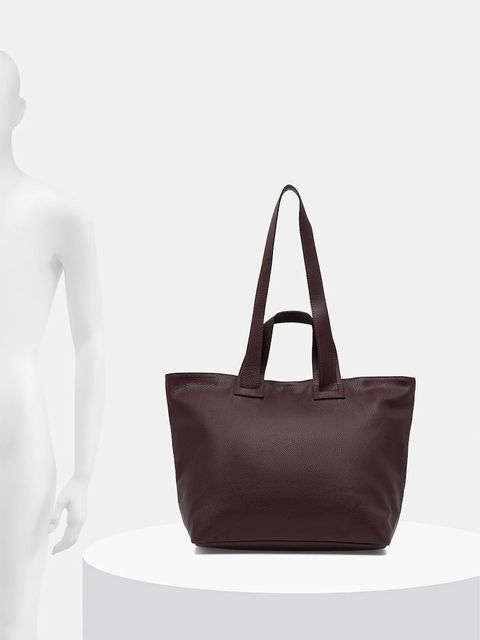 Answear.LAB torebka skórzana kolor bordowy