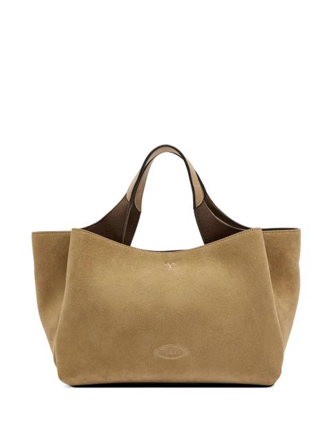 Tod's debossed-logo suede shoulder bag - Brown - zdjęcie produktu nr 1