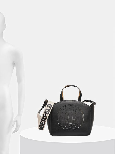 Karl Lagerfeld torebka skórzana K/CIRCLE kolor czarny A1W30058