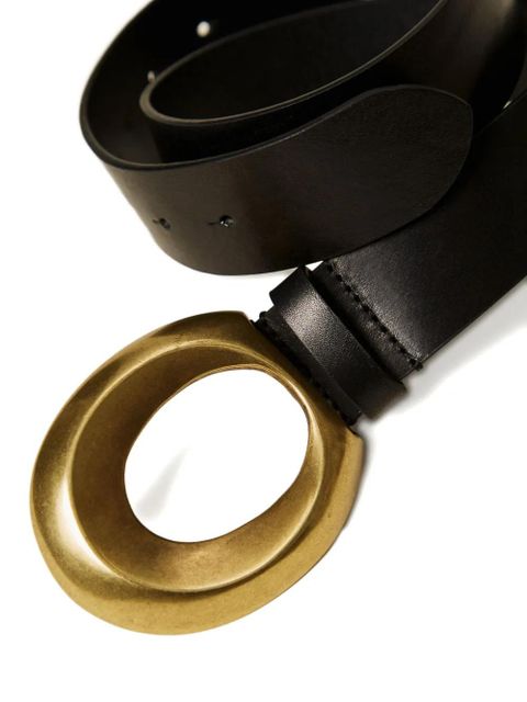 TWINSET oval-buckle leather belt - Black - zdjęcie produktu nr 2