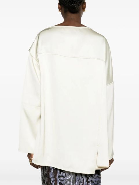Jil Sander seam-detail crepe blouse - Neutrals