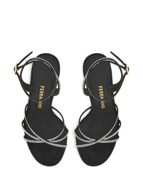 Ferragamo 90mm crystal bauble-heel sandals - Black