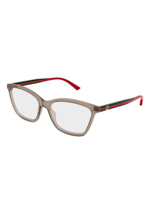 Gucci Eyewear stripe cat-eye glasses - Neutrals