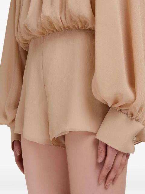 Marni puff-sleeve gathered jumpsuit - Neutrals