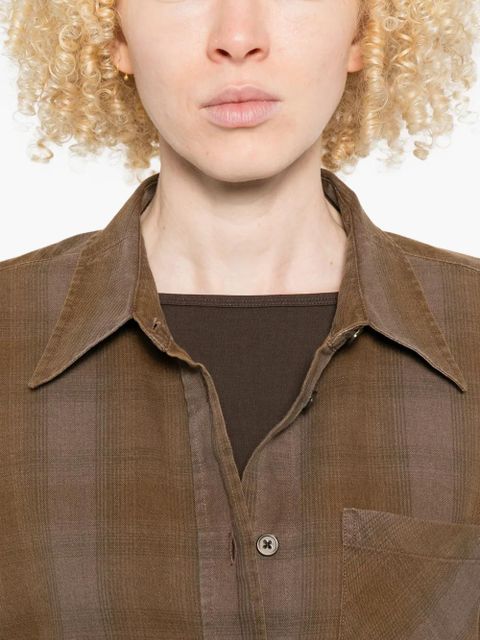 OUR LEGACY Daisy checked pocket shirt - Brown