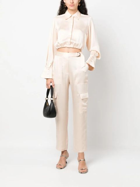 Simkhai satin-finish cropped trousers - Neutrals - zdjęcie produktu nr 2