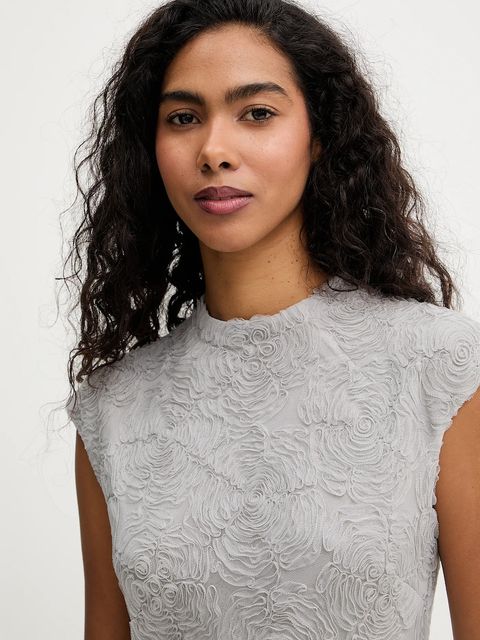 Rotate sukienka kolor szary mini rozkloszowana 1152301210