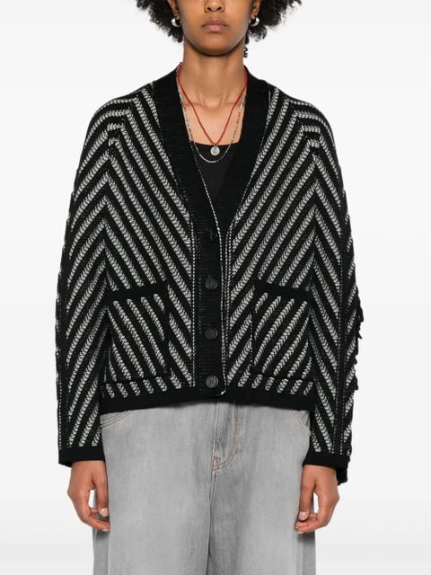 Golden Goose striped wool cardigan - Black