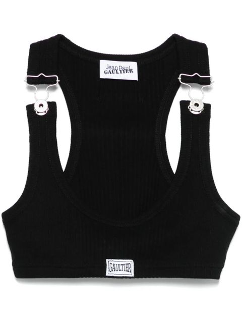 Jean Paul Gaultier overall-clip patch crop top - Black - zdjęcie produktu nr 1