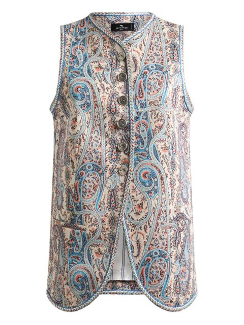 ETRO floral paisley-motif jacquard waistcoat - Neutrals - zdjęcie produktu nr 1