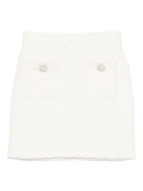 Self-Portrait embellished tweed skirt - Neutrals - zdjęcie produktu nr 1