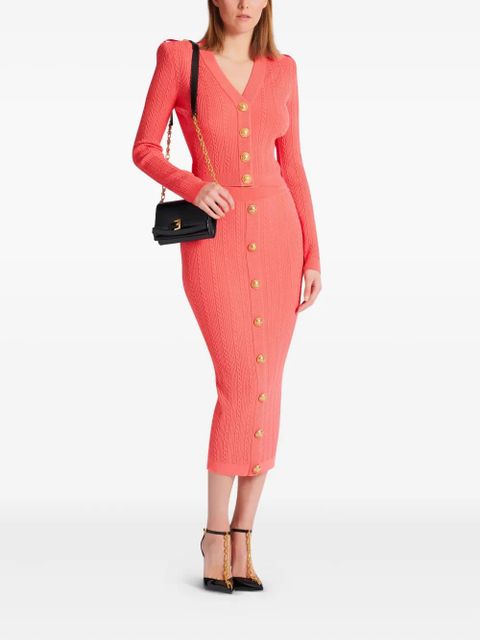 Balmain cable-knit skirt - Pink - zdjęcie produktu nr 2