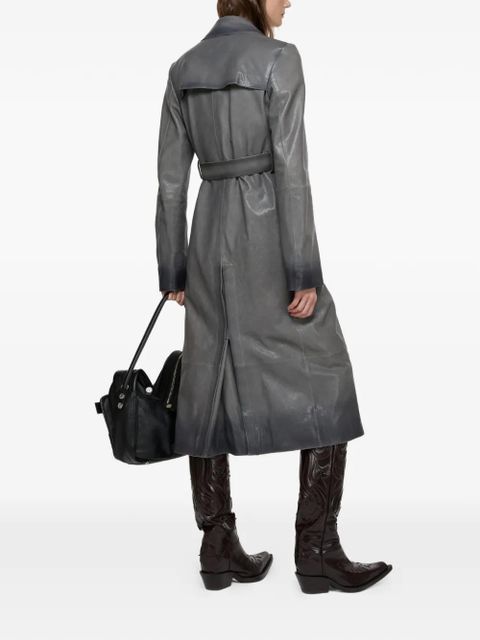 Acne Studios double-breasted leather coat - Grey - zdjęcie produktu nr 2