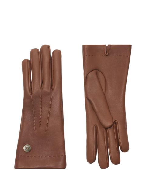 Burberry leather lined gloves - Brown