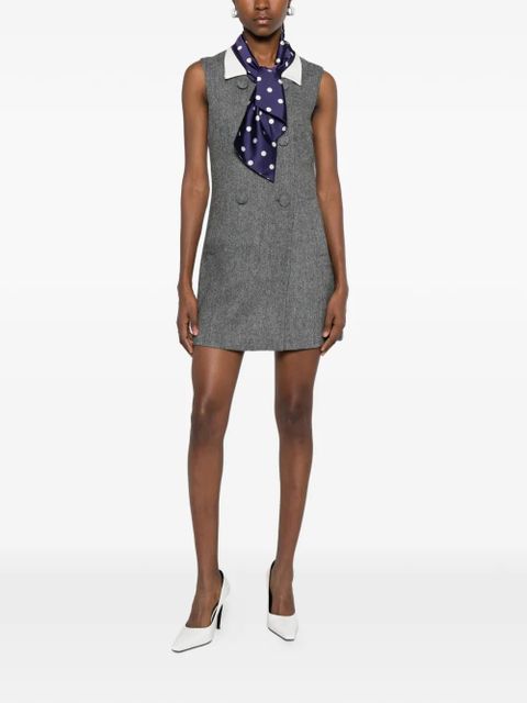 Self-Portrait herringbone mini dress - Grey - zdjęcie produktu nr 2