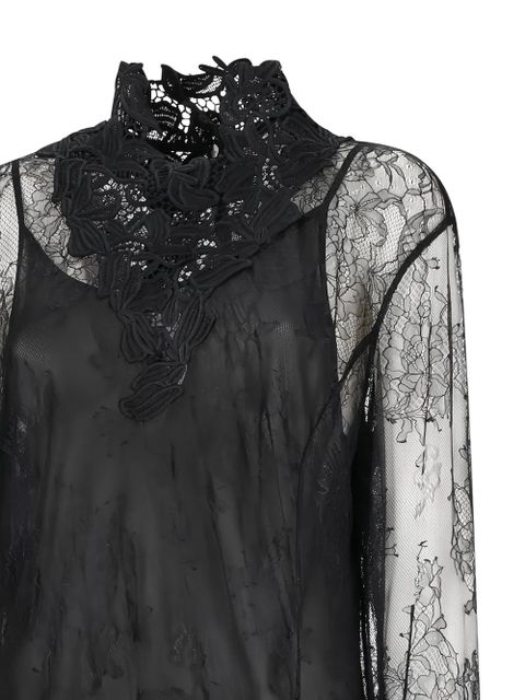 Blumarine Chantilly-lace midi dress - Black