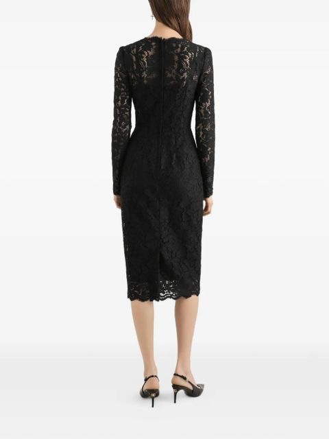 Dolce & Gabbana long-sleeve lace midi dress - Black