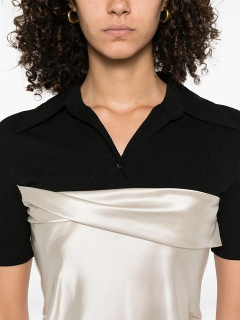 Nanushka satin-paneled mini dress - Neutrals