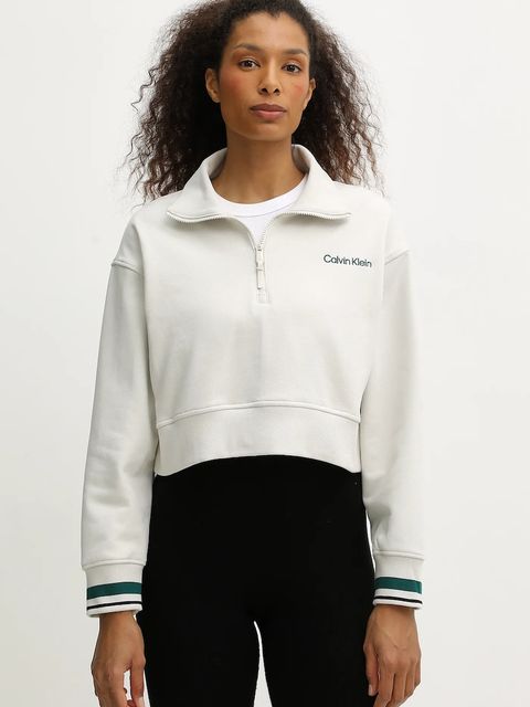 Calvin Klein Performance bluza damska kolor beżowy gładka LVGWF5W310 - zdjęcie produktu nr 1