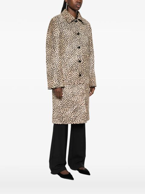 Róhe single-breasted animal-print coat - Neutrals
