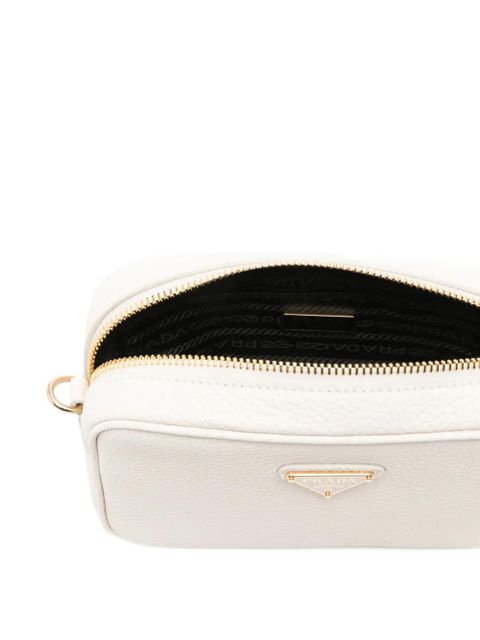 Prada logo plaque satchel - White