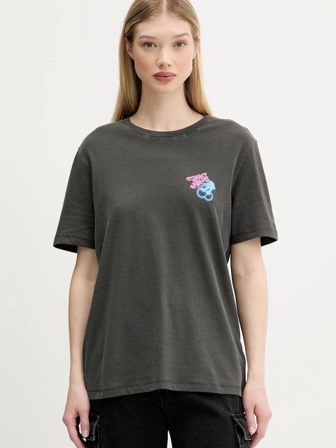 Tommy Jeans t-shirt bawełniany damski kolor szary DW0DW21358 - zdjęcie produktu nr 2