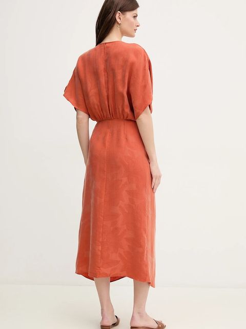 Hoss Intropia sukienka kolor pomarańczowy midi rozkloszowana 8229087