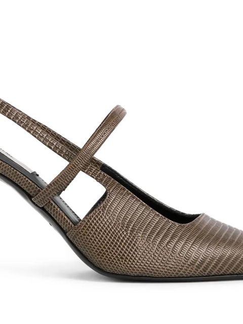 TOTEME embossed slingback pumps - Brown