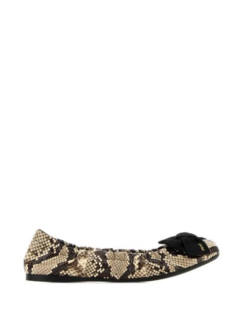 Prada snake-print bow-detail ballet flats - Neutrals - zdjęcie produktu nr 1