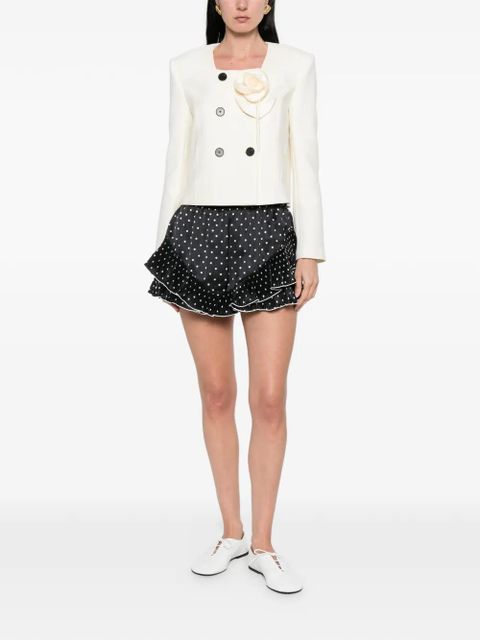 Self-Portrait polka-dot pleated shorts - Black - zdjęcie produktu nr 2