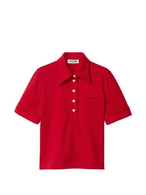 Miu Miu point collar embroidered top - zdjęcie produktu nr 1