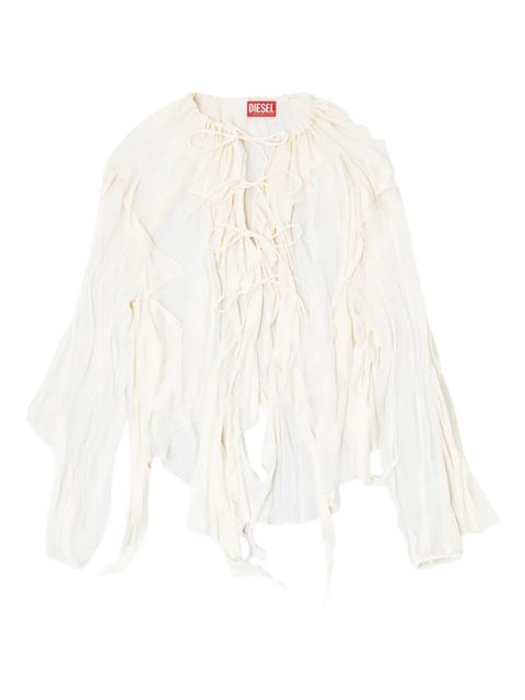 Diesel C-Lassy ruffled lace-up blouse - White - zdjęcie produktu nr 1