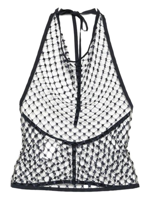 LEMAIRE Fishnet halter top - Blue