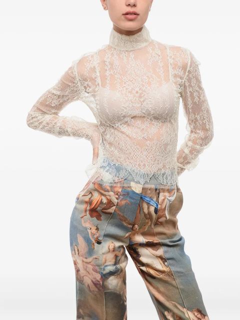 Balmain lace turtleneck top - White - zdjęcie produktu nr 1