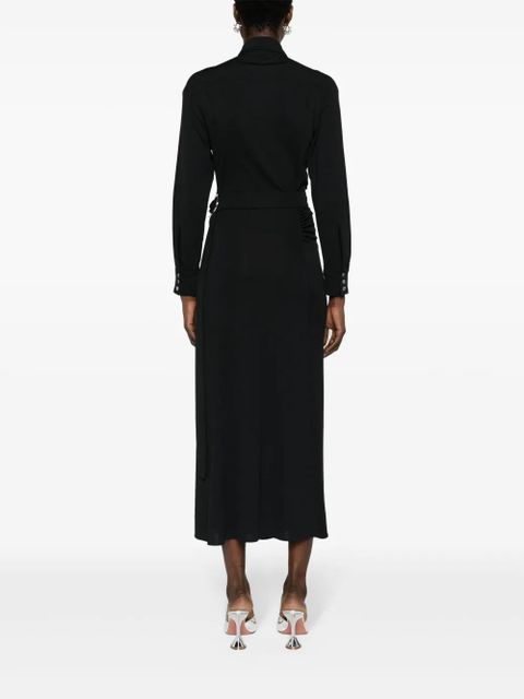 Rabanne ruched midi wrap dress - Black