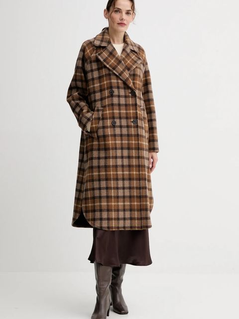 Marc O'Polo płaszcz z wełną kolor brązowy 508018371151 - zdjęcie produktu nr 1