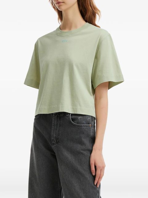 Off-White Arrows-print logo-embroidered T-shirt - Green