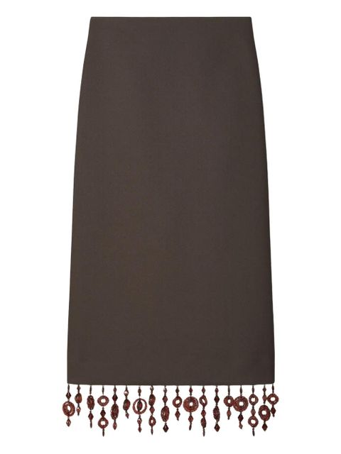 Tory Burch embellished crepe midi skirt - Brown - zdjęcie produktu nr 1