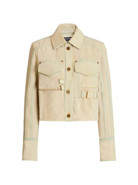 Balmain faded denim jacket - Neutrals - zdjęcie produktu nr 1