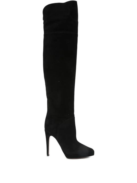 Casadei 100mm suede knee-high stiletto boots - Black - zdjęcie produktu nr 1
