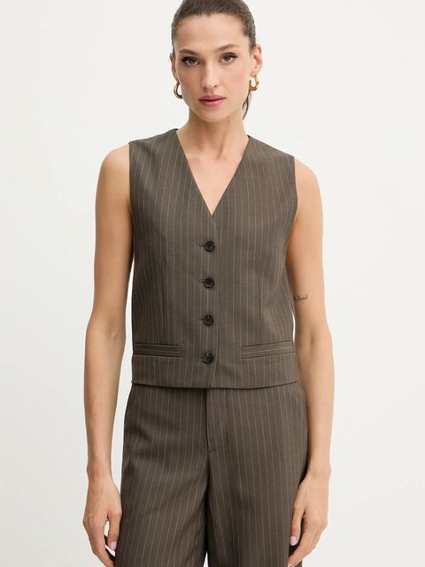 Miss Sixty kamizelka wełniana kolor brązowy jednorzędowa 6S3WJ43000 - zdjęcie produktu nr 1