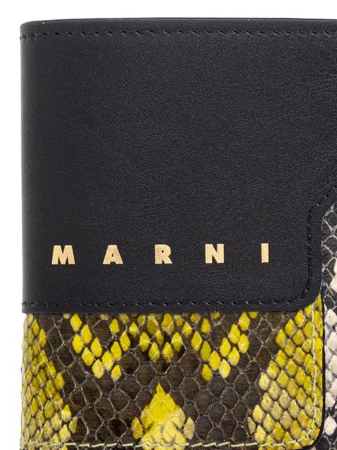 Marni leather snakeskin wallet - Black