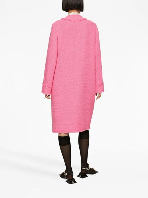 Dolce & Gabbana single-breasted tweed coat - Pink