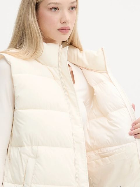 Guess Jeans bezrękawnik damski kolor beżowy zimowy W4BN59 WGII2