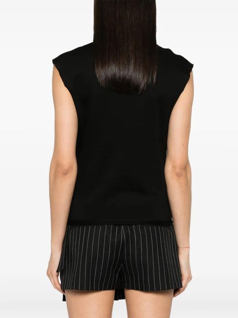 Rabanne chain-detail cotton T-shirt - Black