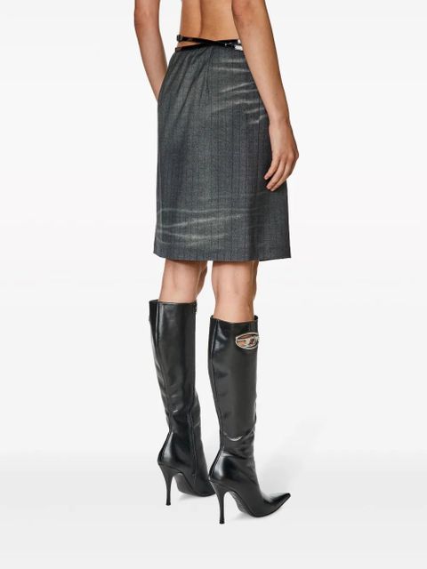 Diesel O-Kessy pinstripe-pattern wrap skirt - Black
