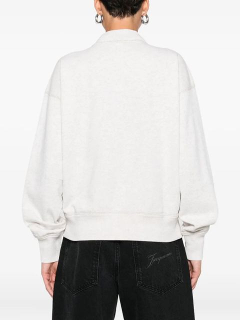 MARANT ÉTOILE Moby flocked-logo sweatshirt - Neutrals