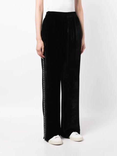Golden Goose cross-print velvet-finish track pants - Black - zdjęcie produktu nr 2