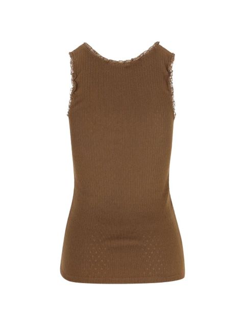 Miu Miu logo-detail cotton tank top - Brown - zdjęcie produktu nr 2